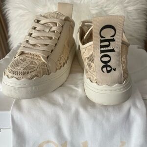 Chloe Cream Lace Women's Sneakers